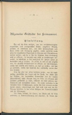 Allgemeine Geschichte der Freimaurerei.