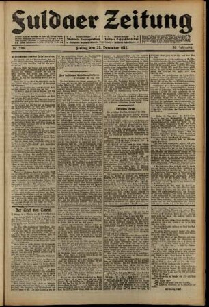 Ausgabe vom Freitag, den 27. Dezember 1912.