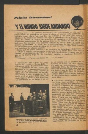Y el mundo sigue andando : Política internacional