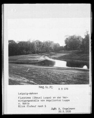 Flutrinne bzw. Neue Luppe an der Vereinigungsstelle von regulierter Luppe und Nahle