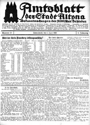 Nummer 23 : Sonnabend, den 5. Juni 1926
