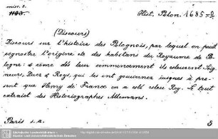 Historia Poloniae 1685