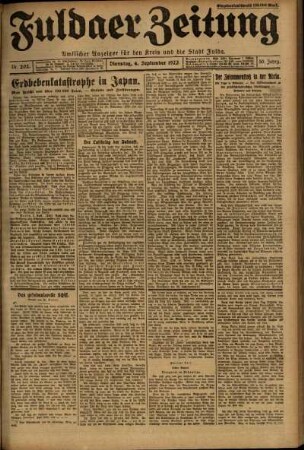 Ausgabe vom Dienstag, den 04. September 1923.