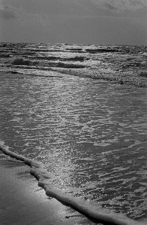 Ostsee mit Gischt am Prerower Weststrand