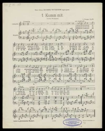Kumm mit (Op. 32)
