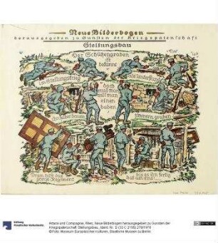 Neue Bilderbogen herausgegeben zu Gunsten der Kriegspatenschaft. Stellungsbau.