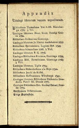 Appendix. Catalogi librorum venum expositorum.