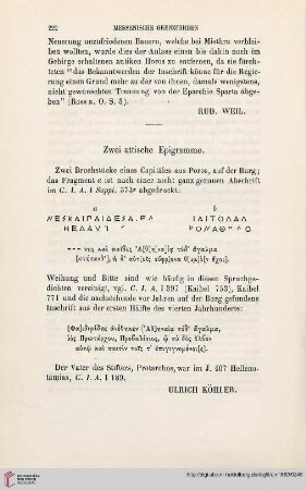 7: Zwei attische Epigramme