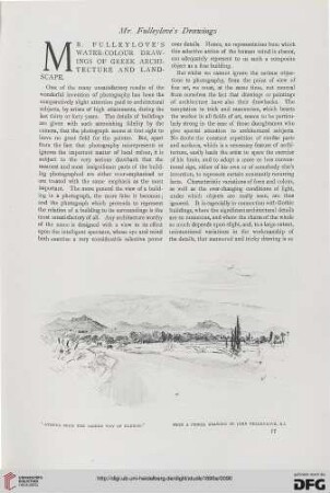 7: Mr. Fulleylove's water-colour drawings of greek architecture and landscape
