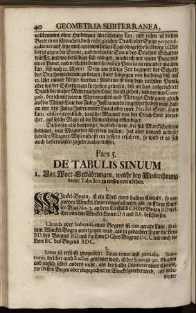 Pars 5. De Tabulis Sinuum.