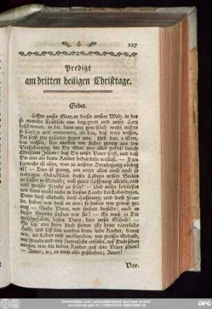 Predigt am dritten heiligen Christtage.
