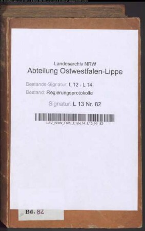 Regierungsprotokolle - Band 82