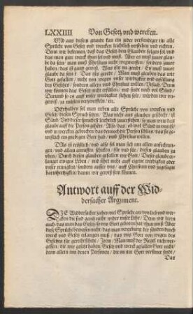 Antwort auff der Widersacher Argument.
