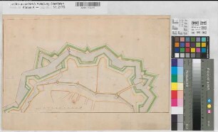 Münster (Münster) westliche Befestigungsanlage (ohne Zitadelle) 2.H. 17.Jh. 100 (Ruten) = 11,4 cm 26 x 47 kol. Zeichnung KSM Nr. 753g