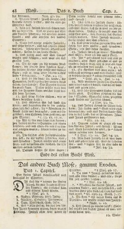 Das andere Buch Mose, genannt Exodus.