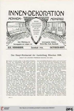 Das Haupt-Restaurant der Ausstellung München 1908: erbaut von Architekt Professor Emanuel von Seidl