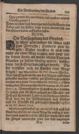 XCVIII. Die Versiegelung des Grabes