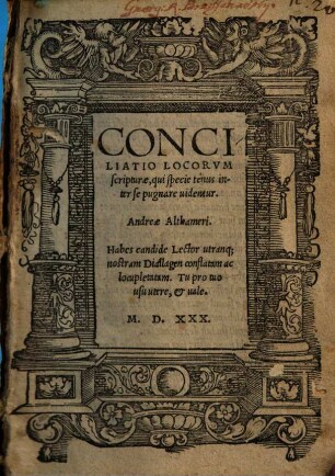 Conciliatio locorum scripturae, qui specie tenus inter se pugnare videntur