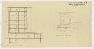 Wohn- und Geschäftshaus Meinekestraße 24, Berlin-Charlottenburg: Lageplan 1:500, Schnitt 1:100
