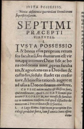 Septimi Præcepti Virtutes.