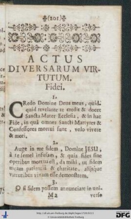 Actus Diversarum Virtutum.