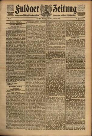 Erste Ausgabe vom Dienstag, den 26. Januar 1909.
