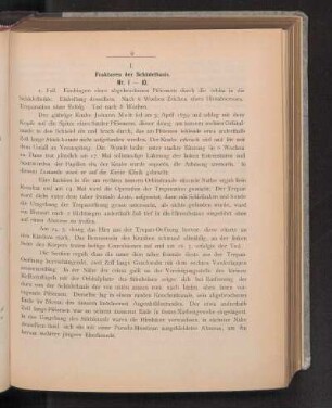 I. Frakturen der Schädelbasis. Nr. 1 - 10.