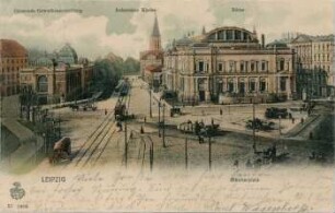 Leipzig: Blücherplatz ; dauernde Gewerbeausstellung, Reformirte Kirche, Börse