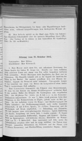Sitzung vom 18. October 1881.