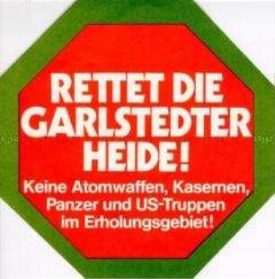 Handzettel der DKP gegen die Stationierung von Atomwaffen in der Garlstedter Heide