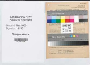 Entnazifizierung Aenne Steeger, geb. 04.11.1911 (Postsekretaerin)