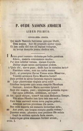 P. Ovidius Naso, 1. Amores. Epistulae. De medic. fac. Ars amat. Remedia amoris