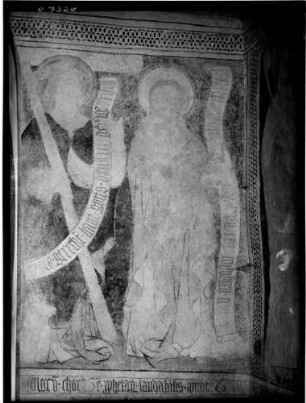 Höllstein Kirche Wandmalerei Heiligenfiguren