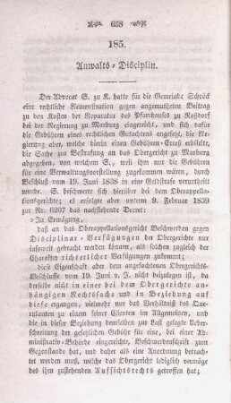 185. Anwalts-Disciplin.
