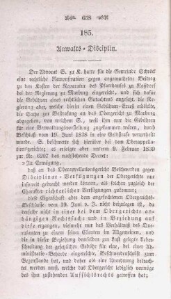 185. Anwalts-Disciplin.