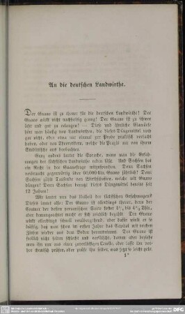 An die deutschen Landwirthe