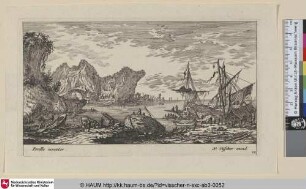 [Ein Hafen, Galeeren im rechten Vordergrund; A port, galleys in right foreground]