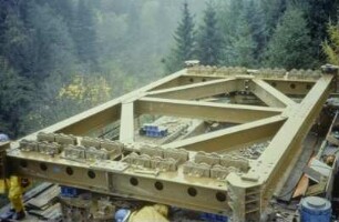 Einsatz des SS 80-Brückengerätes, beim Umbau der Tiefentalbrücke bei Roßhaupten