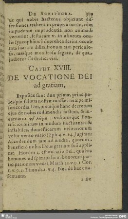 Caput XVIII. De Vocatione Dei ad gratiam