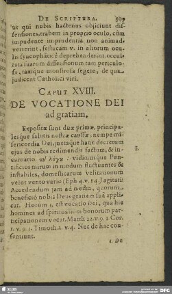 Caput XVIII. De Vocatione Dei ad gratiam