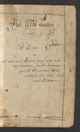 Fürbitte an Maria, Federproben (17. Jh.)