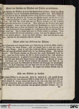 Mittel das Abfallen der Blüthen und Früchte zu verhindern[...]