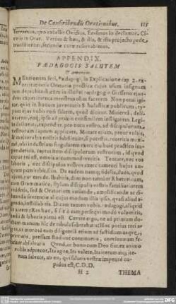 Appendix. Paedagogis Salutem & amorem