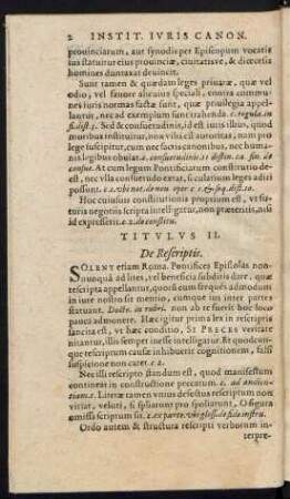 Titulus II. De Rescriptis.