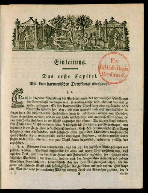 Das erste Capitel. Von dem harmonischen Dreyklange überhaupt