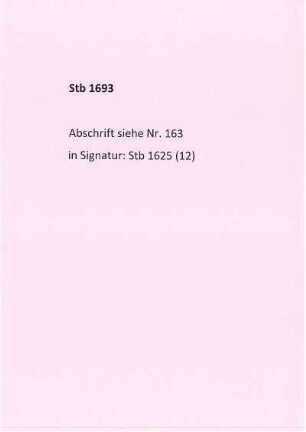Stb 1693, Abschrift Nr. 163
