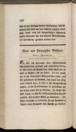 Neun und Zwanzigster Abschnitt. Ueber Charakter
