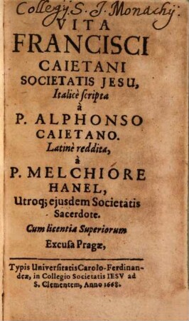 Vita Francisci Caietani Societatis