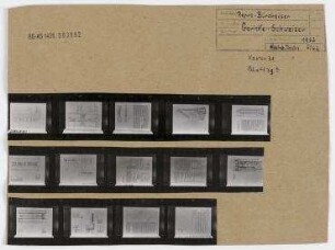 Repros für einen Vortrag von Peter Schweizer und Hans Gericke über Bürohochhäuser. Berlin