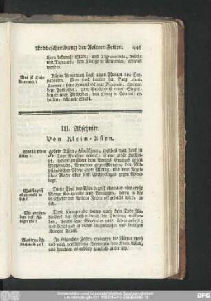 III. Abschnitt. Von Klein-Asien.